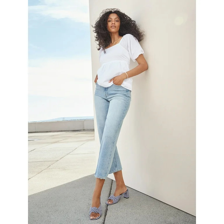 Free Assembly Women's High Rise 70’S Full Wide Leg Straight Jeans | Walmart (US)