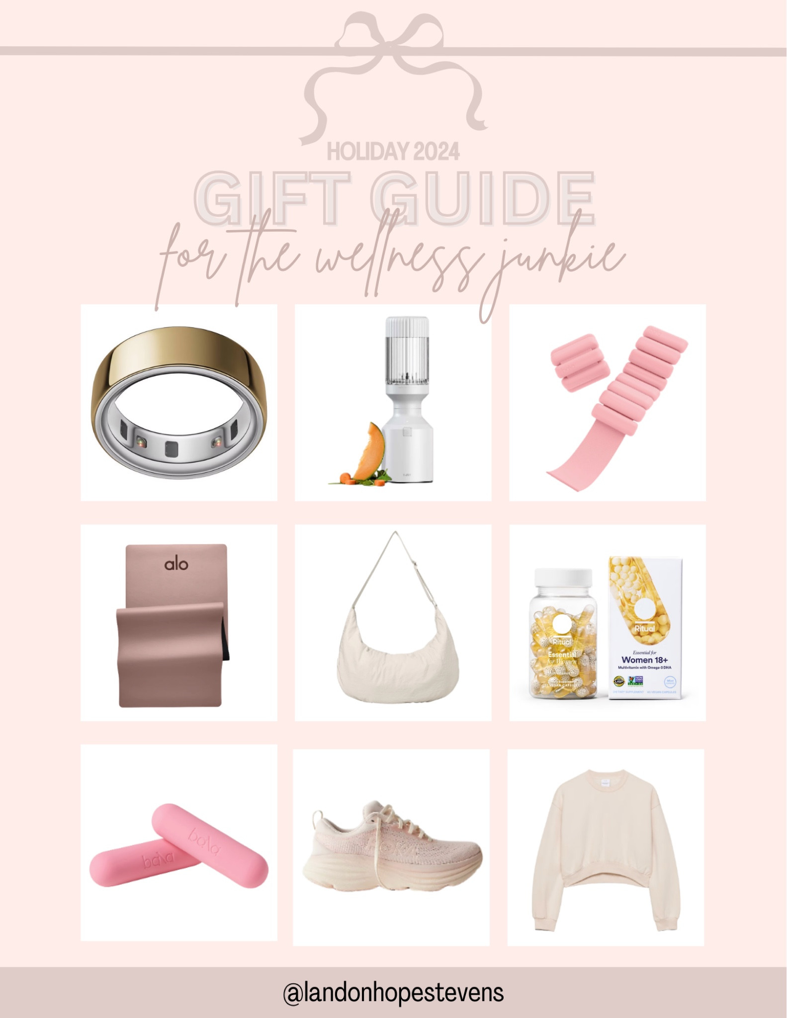 Looking for the ultimate wellness gifts this season? This curated list has everything the wellness lover in your life could want! From the Oura Ring to track sleep and recovery, to chic Alo yoga mats for daily practice, these gifts are perfect for anyone focused on health and well-being. Don't miss out on the Bala ankle weights for stylish workouts and the Nike sneakers for those long walks or gym sessions. These thoughtful, health-inspired gifts will keep your loved ones feeling their best all year long! 🌿✨

#WellnessGifts #GiftGuide2024 #HealthyLifestyle #WellnessJunkie #LTKHoliday #FitnessGifts #SelfCareEssentials #HealthAndWellness #LTKfit #HolidayGiftGuide

#LTKFitness #LTKHoliday #LTKGiftGuide