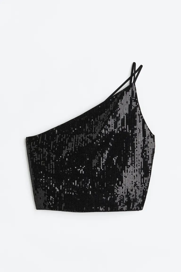 Sequined One-shoulder Top | H&M (US + CA)