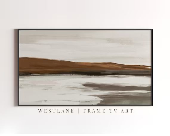 Samsung Frame TV Art Neutral Landscape Painting  Coastal | Etsy UK | Etsy (UK)