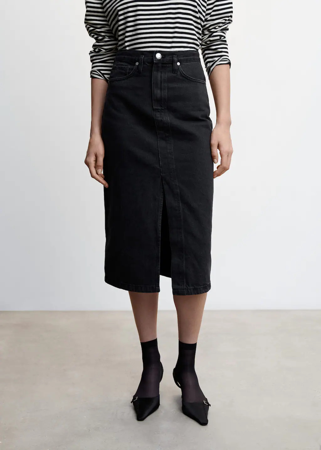 Denim midi skirt | MANGO (US)