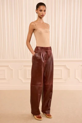 Keiran Leather Pant - Cognac | Ulla Johnson