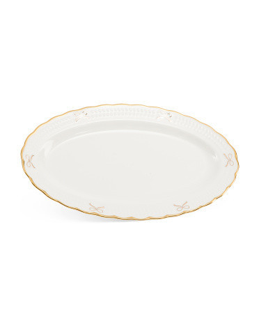Gold Tone Bows Oval Serving Platter | Marshalls