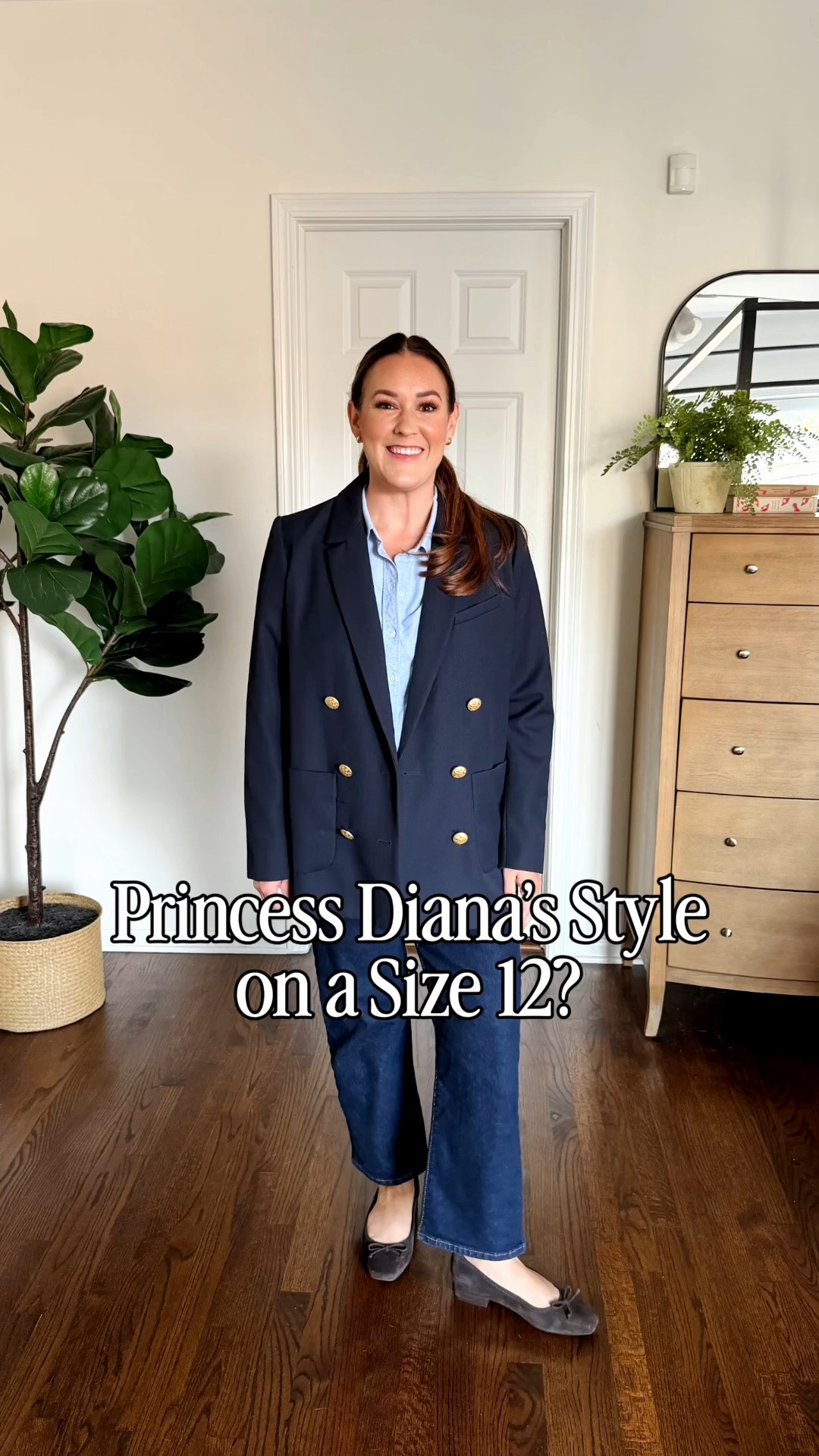 Does Princess Diana’s Style still work today on a midsize body? Let’s recreate three of her outfits with this @SEZANE navy blazer and find out!

Navy blazer- 10/42
White T-shirt- large
Light straight leg jeans – 12 petite 
Dark straight leg jeans – 31–27 
Blue button down – 12
Chocolate and brass belt – 95 
Suede Wide Brown ballet flats 
Suede tote - one size 

￼￼￼

#LTKMidsize #LTKWorkwear #LTKOver40