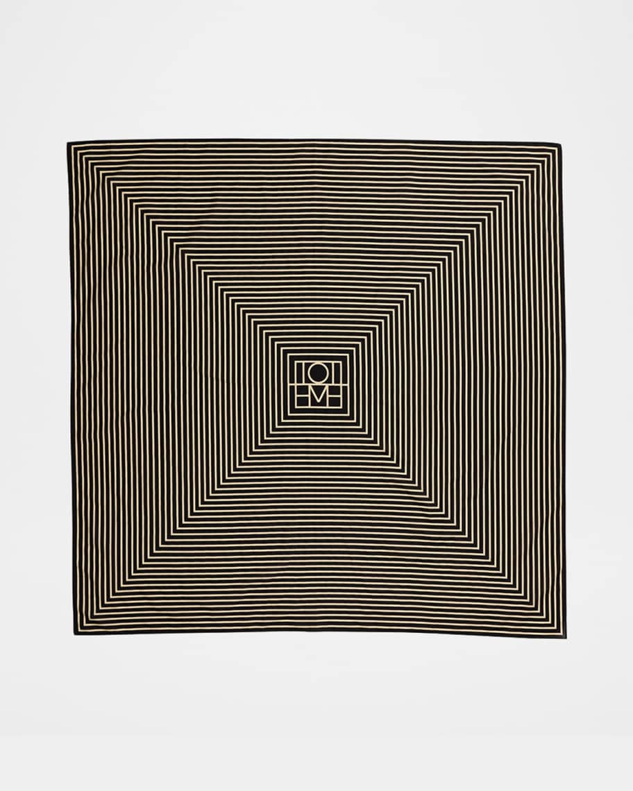 Toteme Centered Monogram Silk Square Scarf | Neiman Marcus