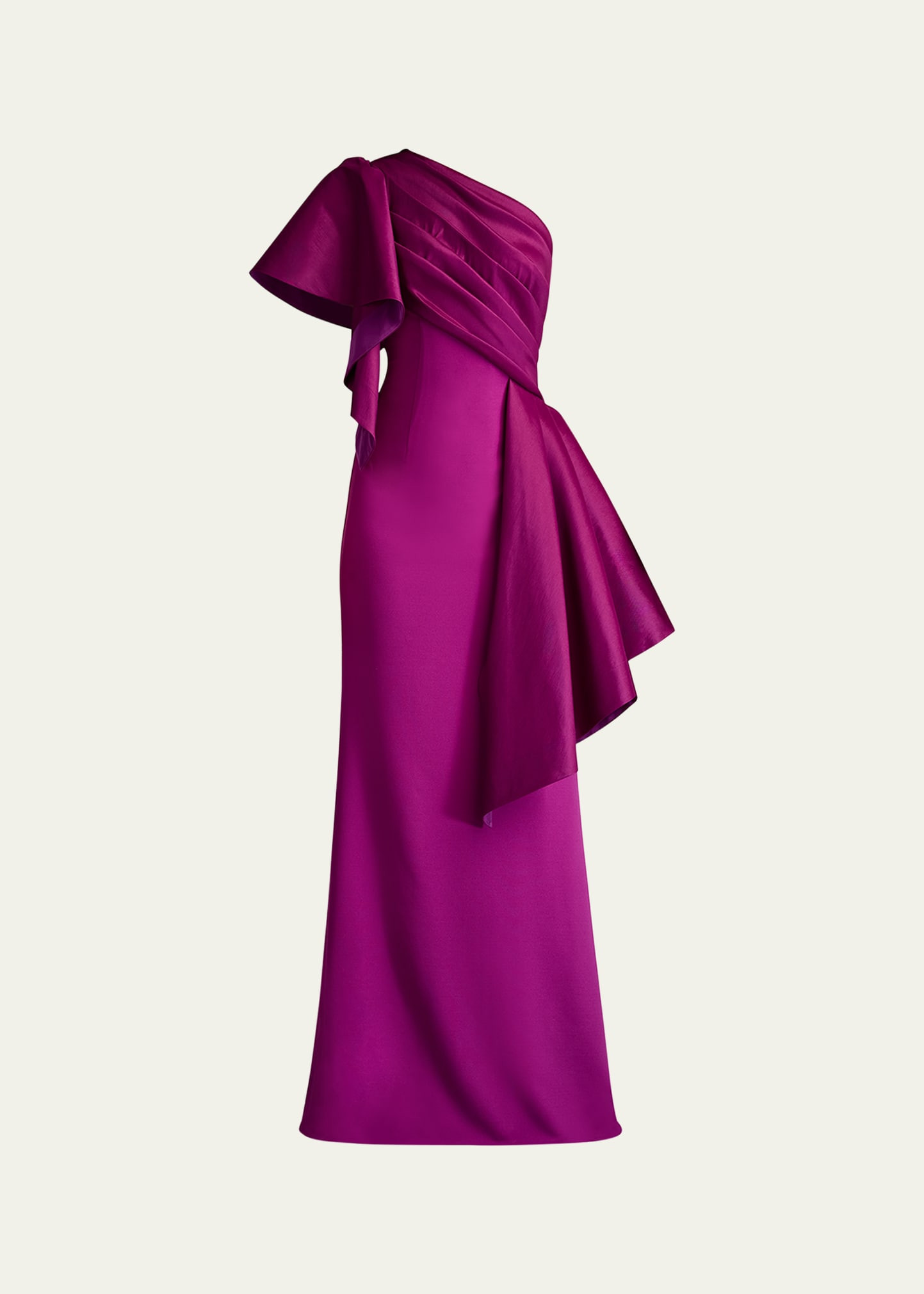 Tadashi Shoji Draped One-Shoulder Taffeta Crepe Gown | Bergdorf Goodman