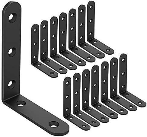 Shelf Brackets Corner Brace Black Steel L Brackets for Shelves Decorative Wall Mount Joint Angle ... | Amazon (US)