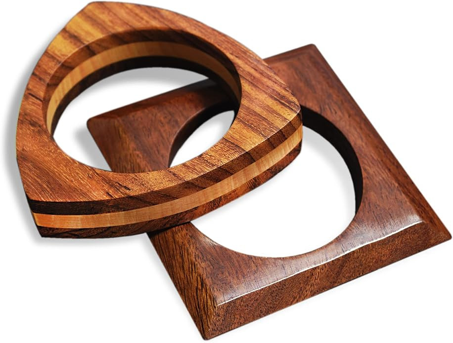 Pure Hands Handmade Wooden Bangle Set – Muse Amity Studio | Triangular & Square Bangles | Sisso... | Amazon (US)