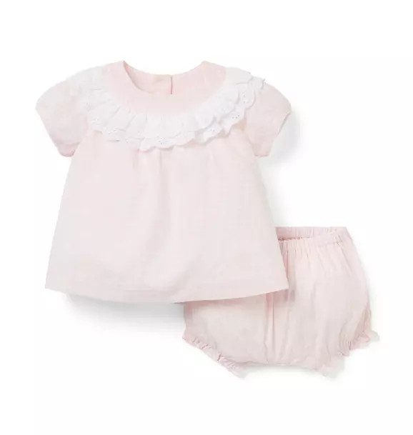 Baby Gingham Eyelet Collar Matching Set | Janie and Jack