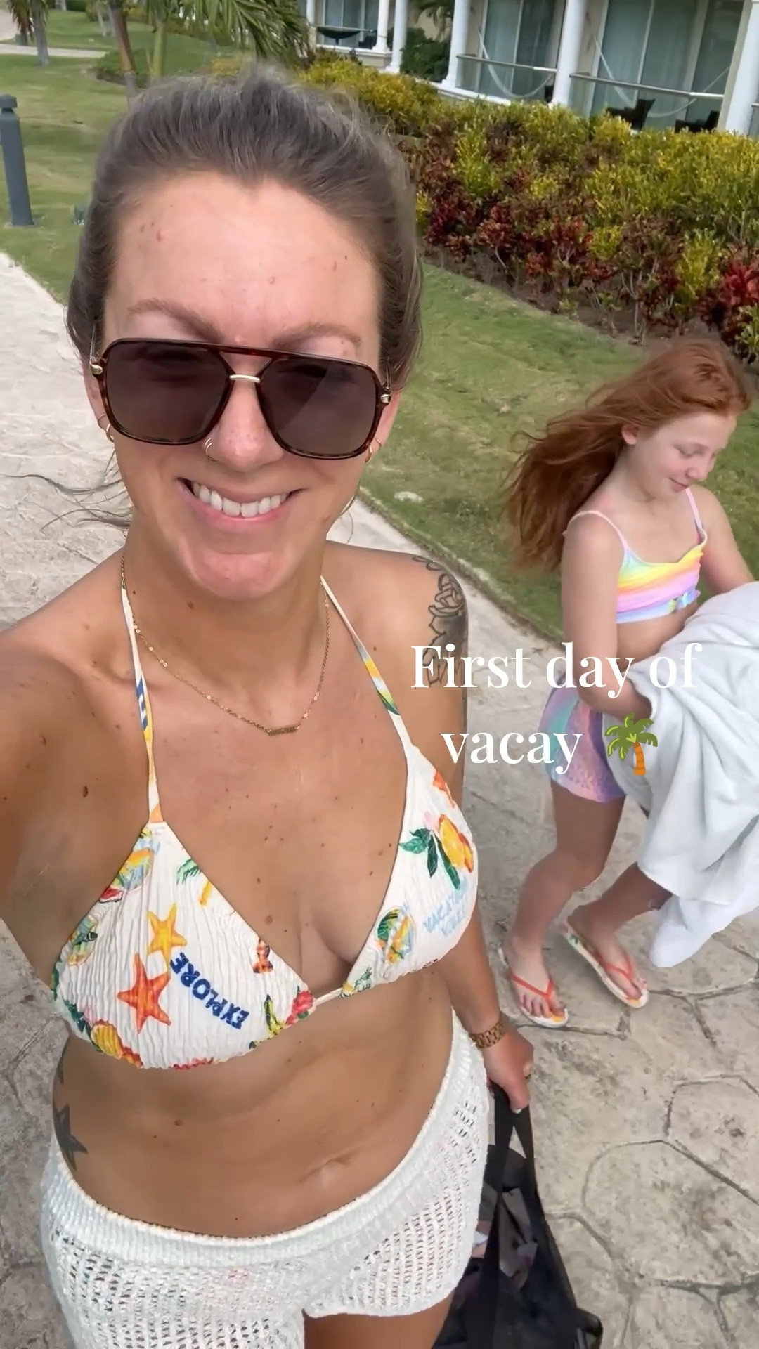 First day of vacay outfit
Large top & bottom bikini, medium shortss

#LTKTravel #LTKSwim #LTKOver40