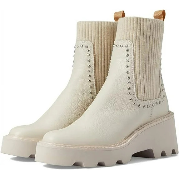 Dolce Vita Hoven Stud H2O Ivory Leather Pull On Round Toe Chunky Platform Boots (Ivory Leather H2... | Walmart (US)