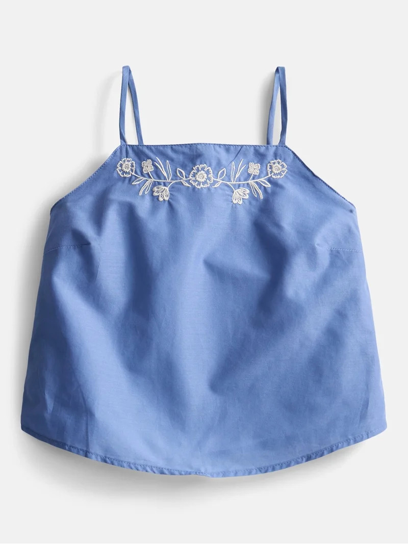 Weekend Academy Girls Embroidered Cotton Handkerchief Tank Top, Sizes 4-18 | Walmart (US)