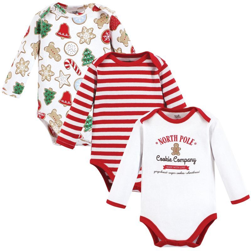 Touched by Nature Unisex Baby Organic Cotton Long-Sleeve Bodysuits, Christmas Cookies | Target