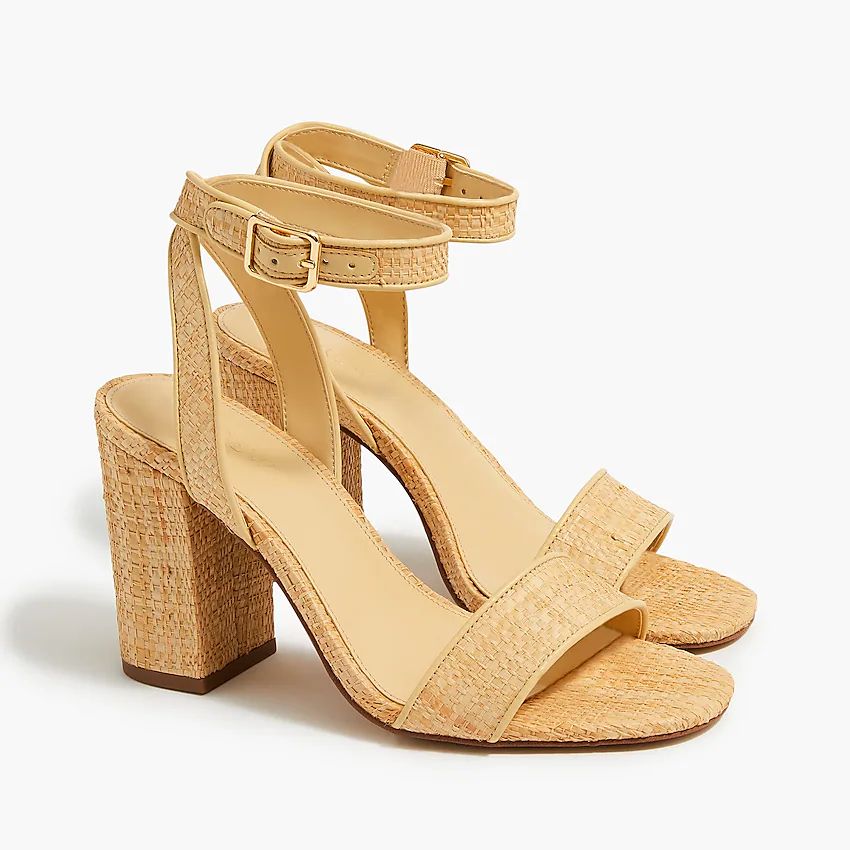 Raffia peep-toe block heels | J.Crew Factory