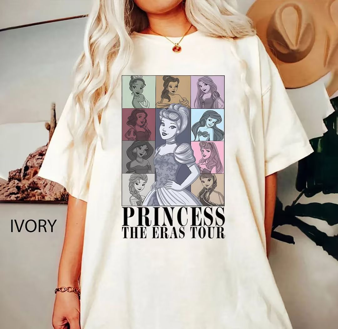 Princess Eras Tour Shirt, Disneyland Princess Tour Tee, Princess Characters Shirt, Girl Trip Shir... | Etsy (US)