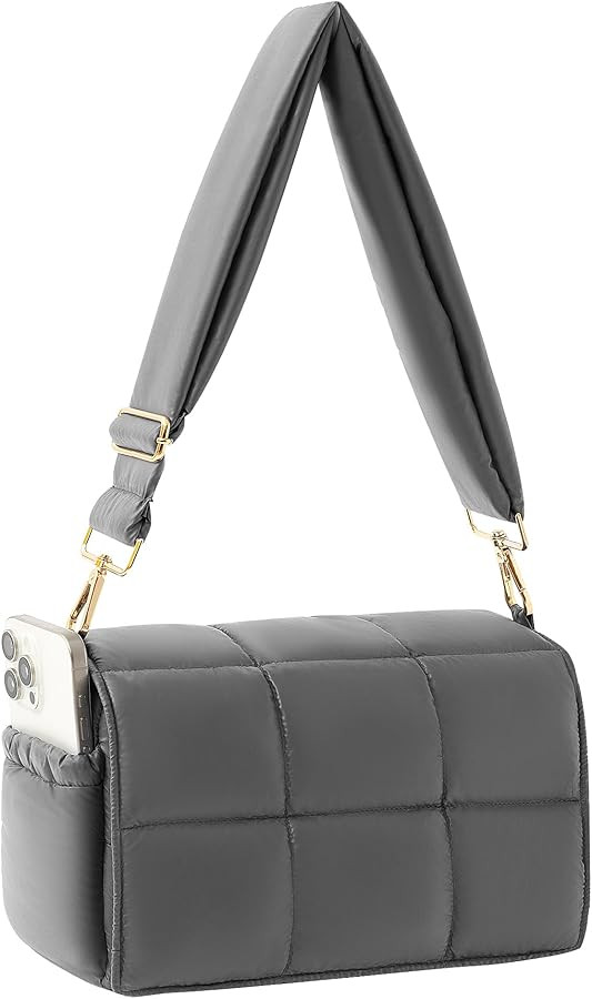 NAARIIAN Puffer Shoulder Bag Puffy Crossbody Purse Cotton Padded Quilted Handbag Designer Dupes W... | Amazon (US)