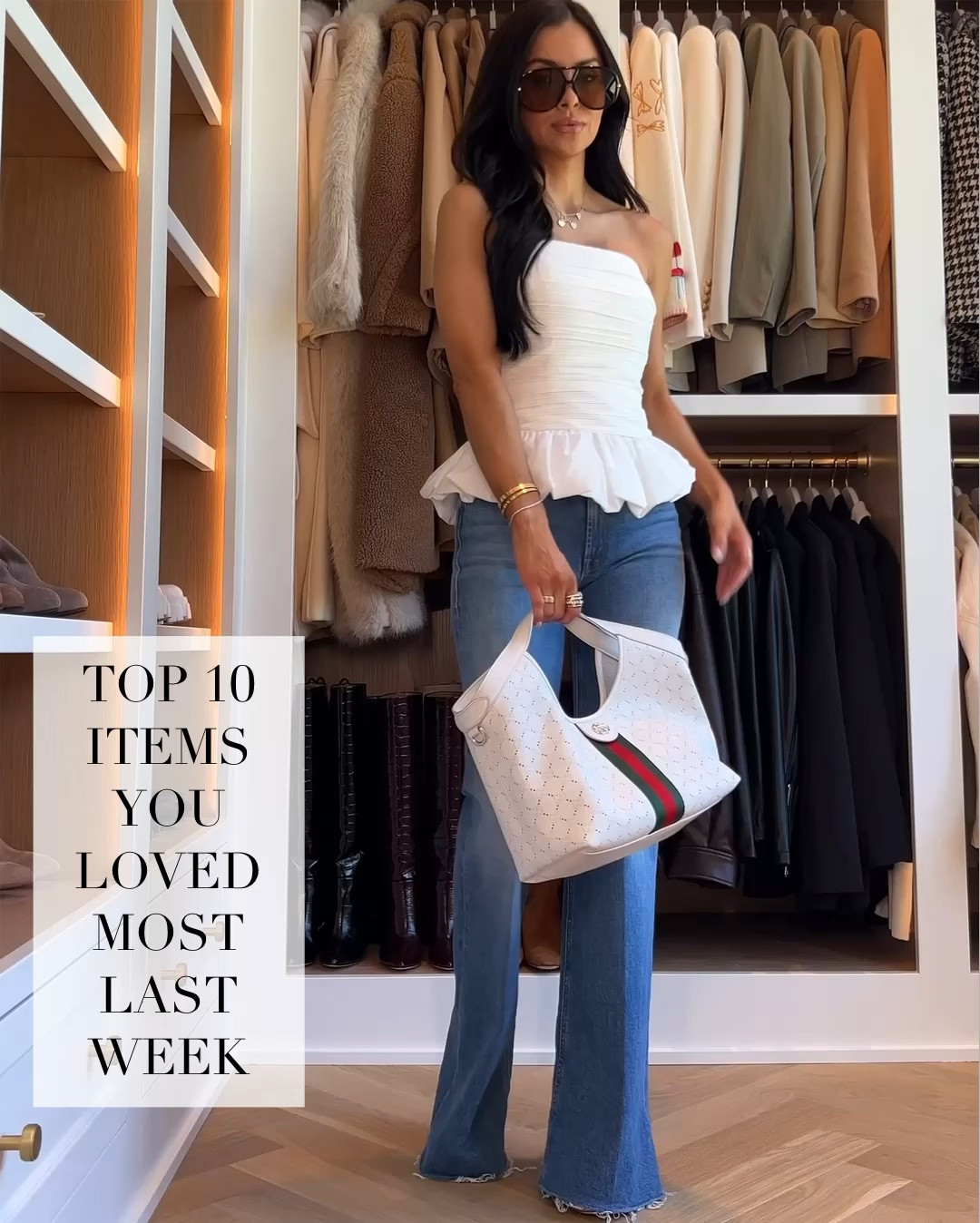 This week’s best sellers 
Mother Dunn, I’m wearing it since 23
Nordstrom date night tops wearing an XS
Aritzia crop pants wearing a size 00
Zara jacket wearing a size XS
Simon Miller raffia skirt wearing an XS

#LTKootd #LTKSeasonal #LTKOver40