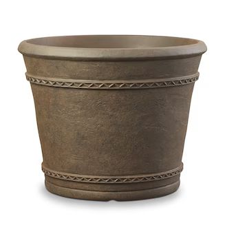 allen + roth 19.8-in W x 15.59-in H Brown Resin Traditional Indoor/Outdoor Planter | Lowe's
