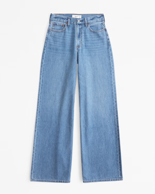 Women's High Rise Wide Leg Jean | Women's Clearance | Abercrombie.com | Abercrombie & Fitch (US)