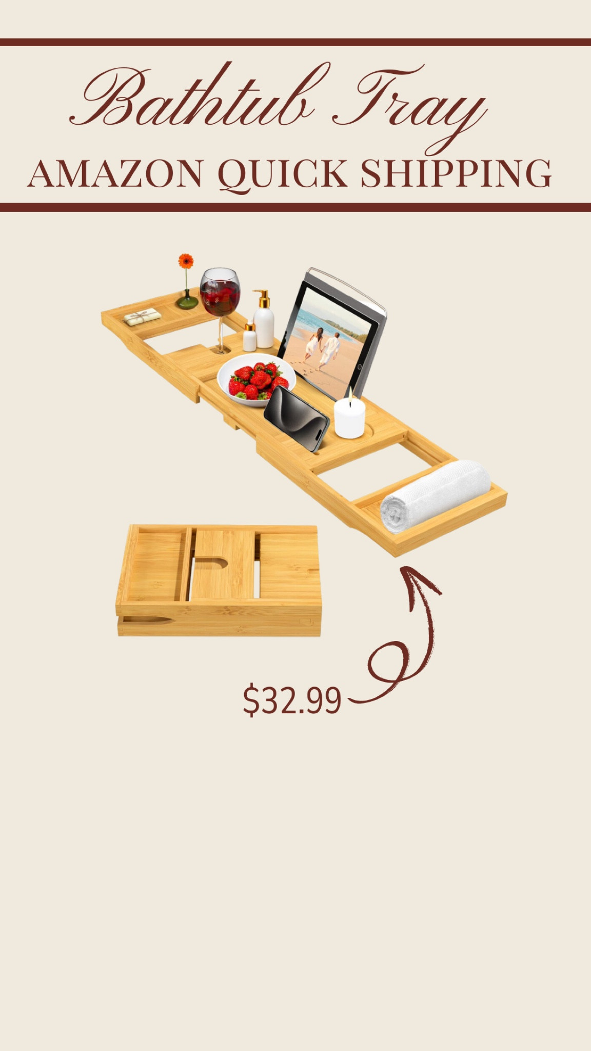 Amazon Bamboo Bathtub Tray!

Bathtub tray
Bath accessories 
Self care
Tray
Bamboo bathtub tray
Bath tray
Gifts for her
Gift idea for her
Gifts under $50
Gifts under 50
Gifts for her under 50

#LTKGiftGuide #LTKSaleAlert #LTKHoliday