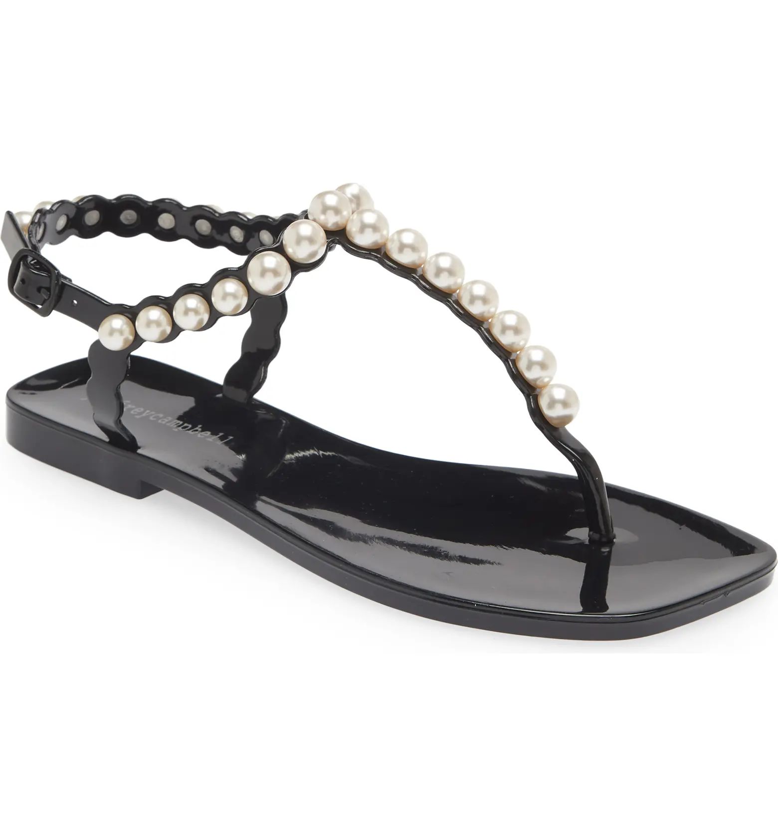 Pearlesque Imitation Pearl Ankle Strap Sandal (Women) | Nordstrom