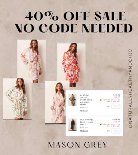 Mason grey sale! Softest robes ever. TTS 40% off sale . No code needed . Bump friendly 

#LTKbump #LTKsalealert #LTKunder100