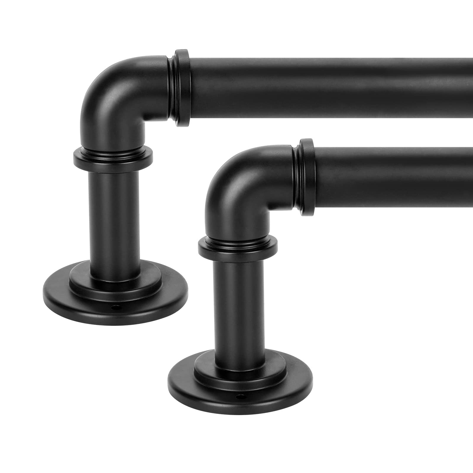 OLV 2 Pack Black Industrial Curtain Rods for Windows 28 to 48 Inch(2.3 to 4 Feet), 1 Inch Diamete... | Amazon (US)