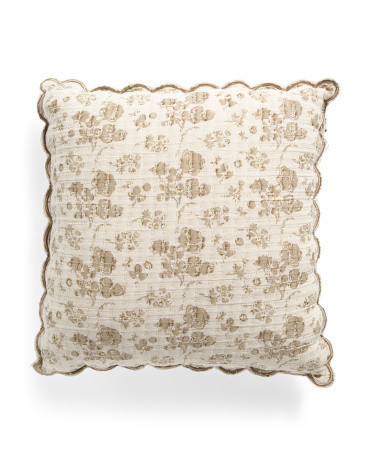 20x20 Block Print Scalloped Pillow | Polyester | Marshalls