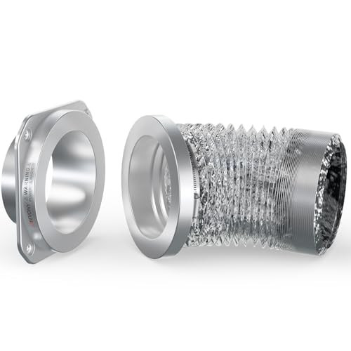 JEEVONY Magnetic Dryer Vent Coupling DV180 Airtight Seal Dryer Vent Connector Kit Easy to Clean Quick Connector Including a 2.6ft 4" Duct and two Clamps | Amazon (US)