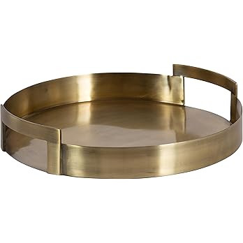 Kate and Laurel Myo Transitional Metal Round Tray, 15 x 15, Brass, Modern Glam Circular Decorativ... | Amazon (US)