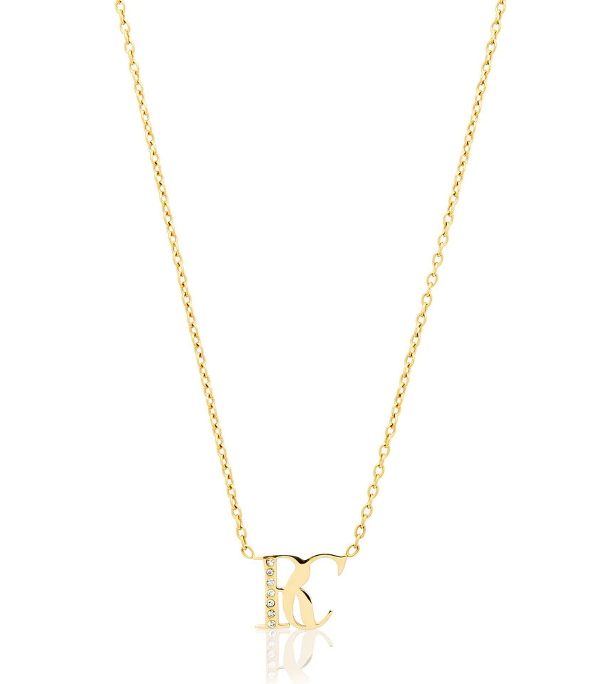 Double Initial Crystal Necklace (Gold) | Abbott Lyon