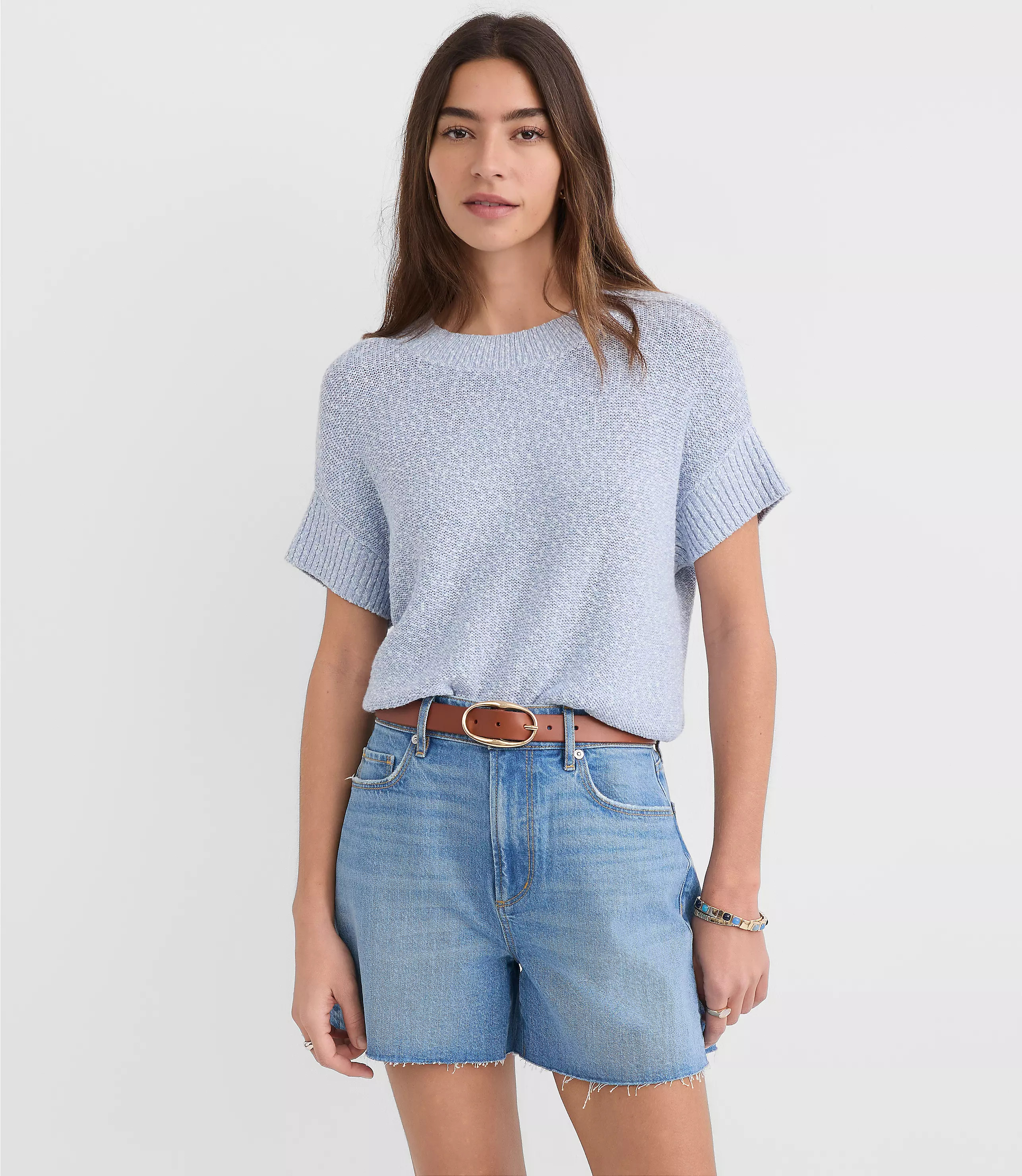 Ribtrim Wedge Sweater | LOFT