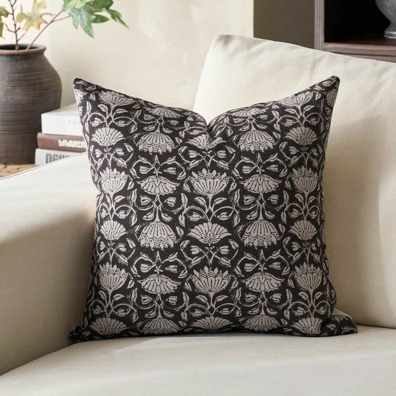 Alcamo Floral Pillow Covers 20x20 Decorative Throw Pillow Covers Floral Block Print Farmhouse Vin... | Wayfair North America