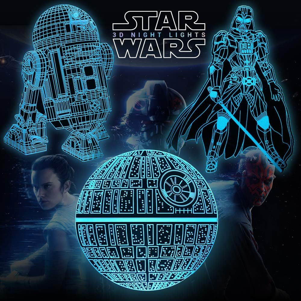 3D Illusion Star Wars Night Lights for Kids, 16 Color Changing Bedroom Decor Star Wars Gifts with... | Amazon (US)