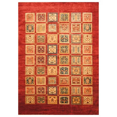 One-of-a-Kind Jevon Hand-Knotted Red/Ivory 5'7" x 8' Wool Area Rug | Wayfair North America