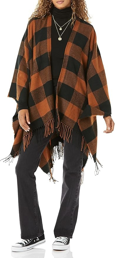 Amazon Brand - Goodthreads Women's Fringe Ruana Wrap Scarf | Amazon (US)
