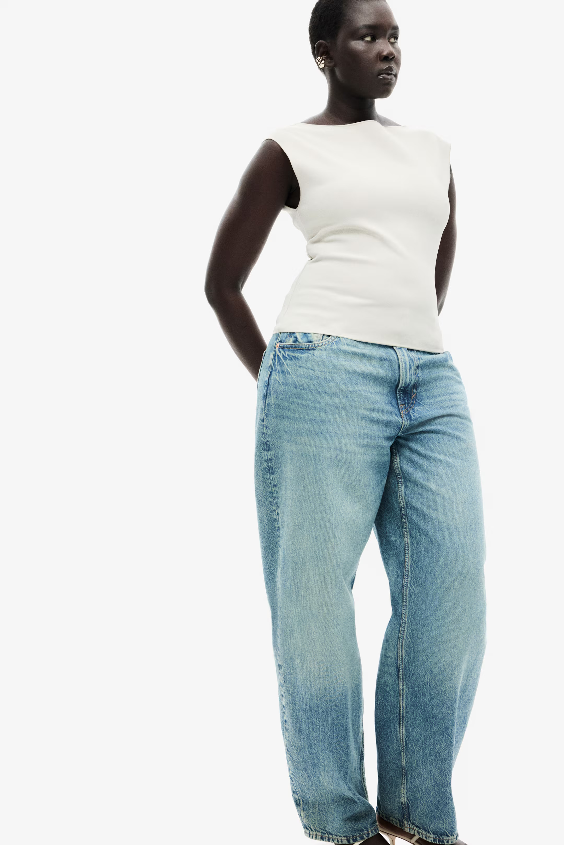 Boat-Neck Top - Cream - Ladies | H&M US | H&M (US + CA)