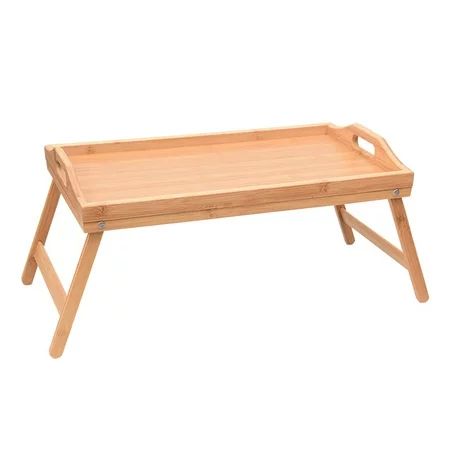 Hemousy Bed Tray Table with Folding Legs Natural Bamboo TV Table Laptop Computer Snack Tray | Walmart (US)
