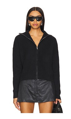 ALL THE WAYS Olivia Zip Front Sweater in Black from Revolve.com | Revolve Clothing (Global)