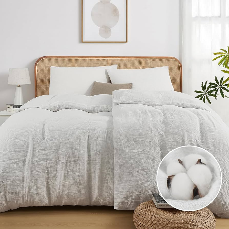 Bettw\u00e4sche Musselin 135x200 Wei\u00df,\u00d6KO-TEX Bettw\u00e4sche Baumwolle Extra Weich & A... | Amazon (DE)