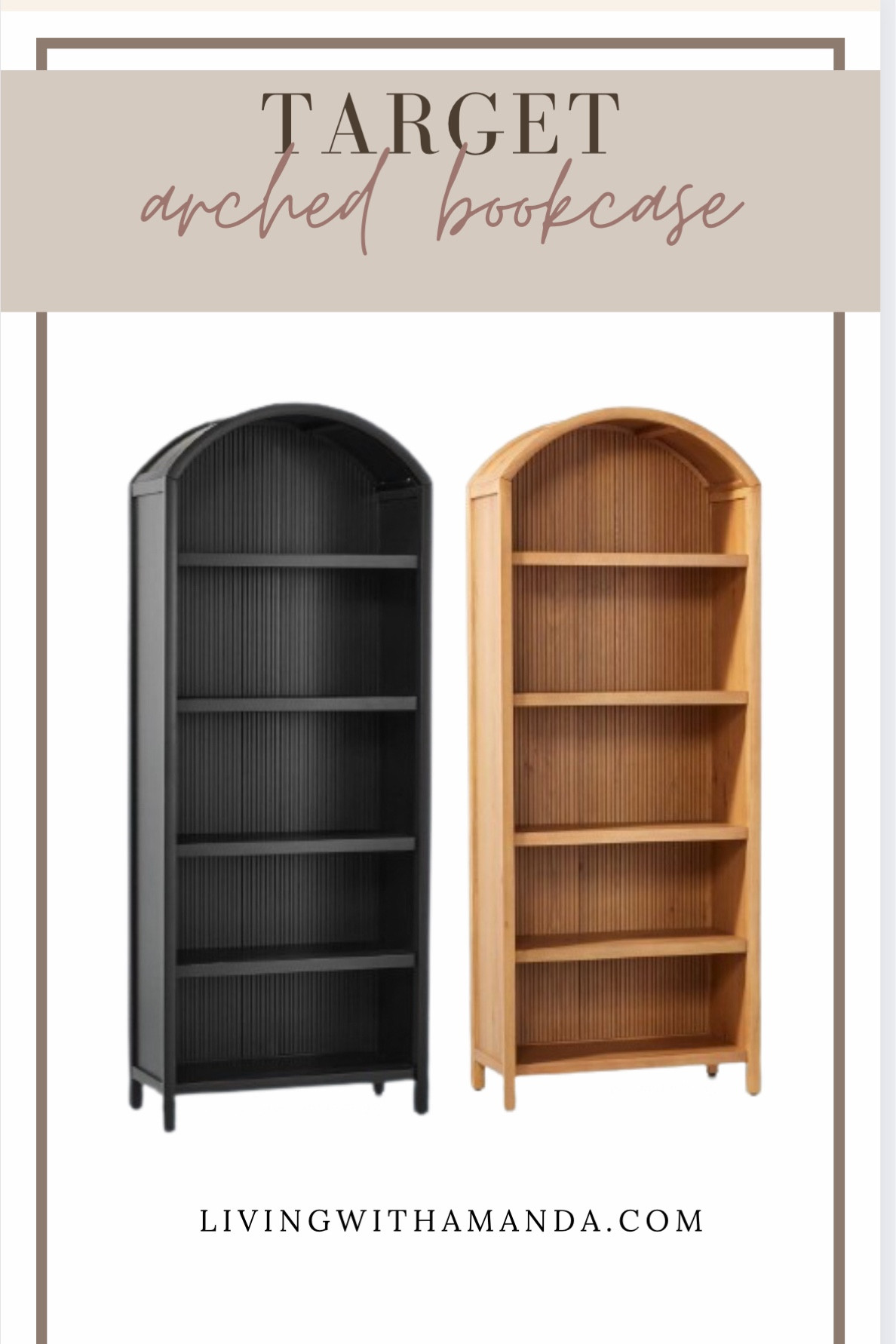 Grooved Wood Arch Bookcase … curated on LTK