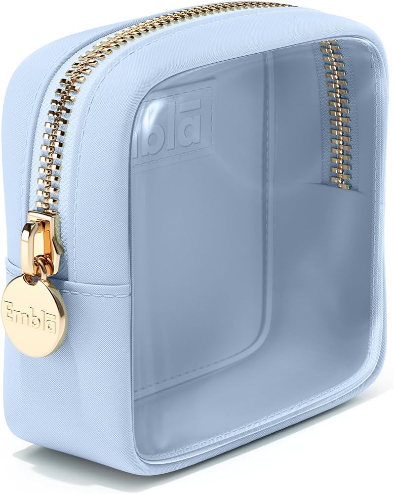 Embla London Makeup Bag Cosmetic Case, Clear Zipper Make Up Pouch and Toiletry Travel Tote, Cute ... | Amazon (US)