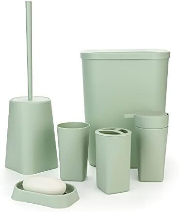 IMAVO Bathroom Accessories Set,6-Piece Bathroom Gift Set,Toothbrush Holder,Toothbrush Cup,Soap Dispe | Amazon (US)