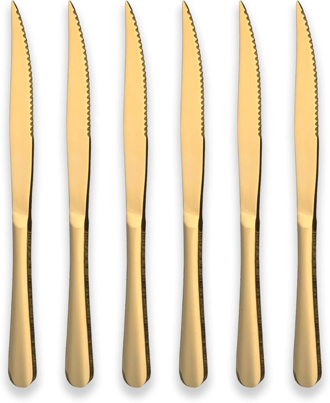 Berglander Titanium Colorful Plated, Multicolor Stainless Steel Steak Knives Steak Knife Heavy Du... | Amazon (US)