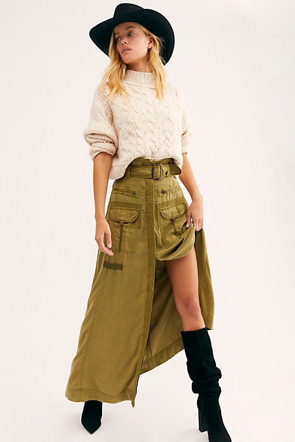 The Feeling Of Falling Utility Skirt by Free People, Ripe Olive, XS | Free People (Global - UK&FR Excluded)