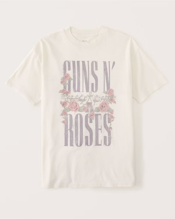 Oversized Boyfriend Guns N' Roses Graphic Tee | Abercrombie & Fitch (US)