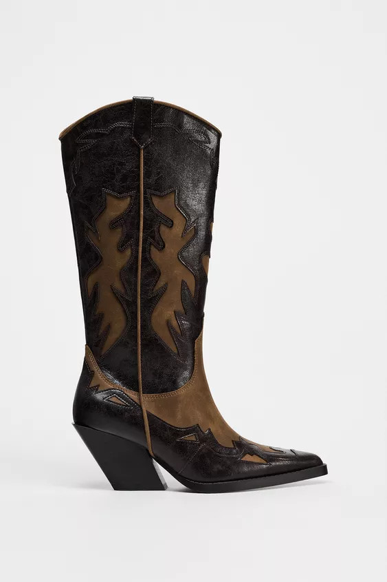 CONTRASTING COWBOY BOOTS | Zara US