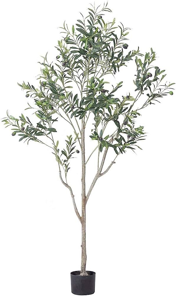 Bluecho 5.8FT Faux Olive Tree Potted Silk Artificial Fruit Plants Trees in Pots for Home Decor In... | Amazon (US)
