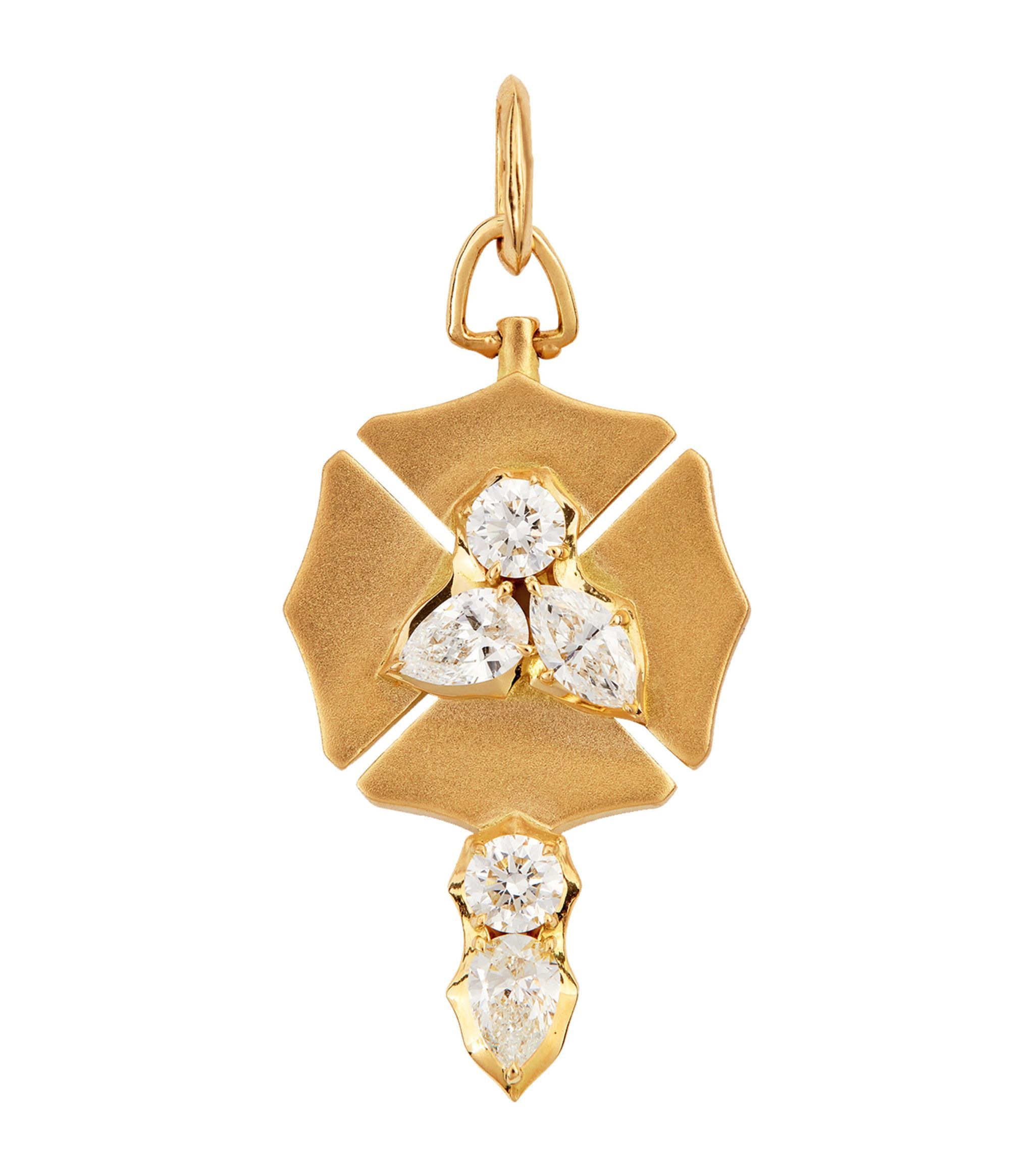 Yellow Gold and Diamond Poppy Key Charm | Harrods