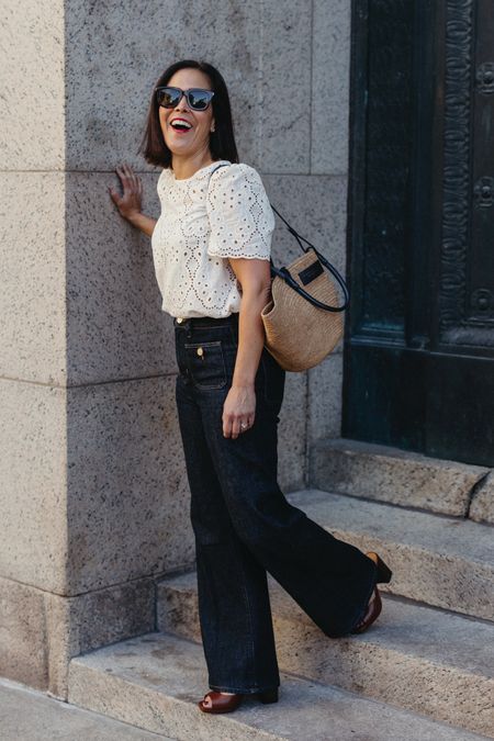 Spring Outfit
Sèzane Annabelle Blouse/ wearing 6
Sèzane Justine Basket/natural dark raffia
J.Crew Sailor Denim/size down one
Sèzane Maxine/true to size


#LTKover40 #LTKstyletip